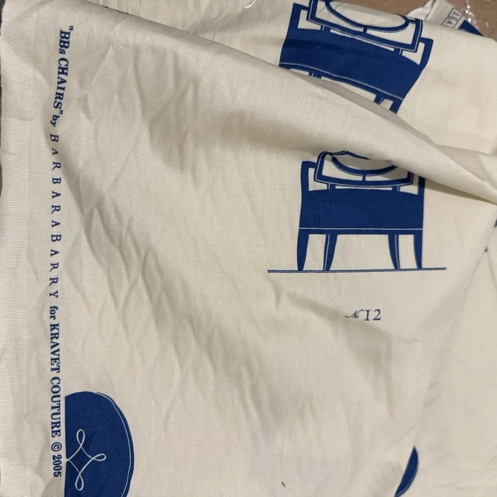 Vintage Barbara‎ Barry Kravet Couture Fabric BBs Chairs 2005 Blue 442